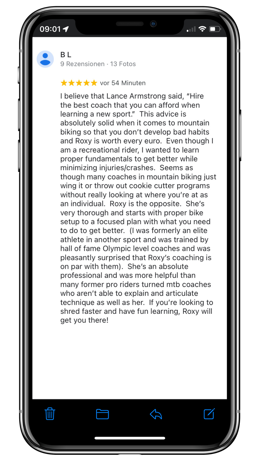 Testimonial Roxybike Delayed Video Coaching