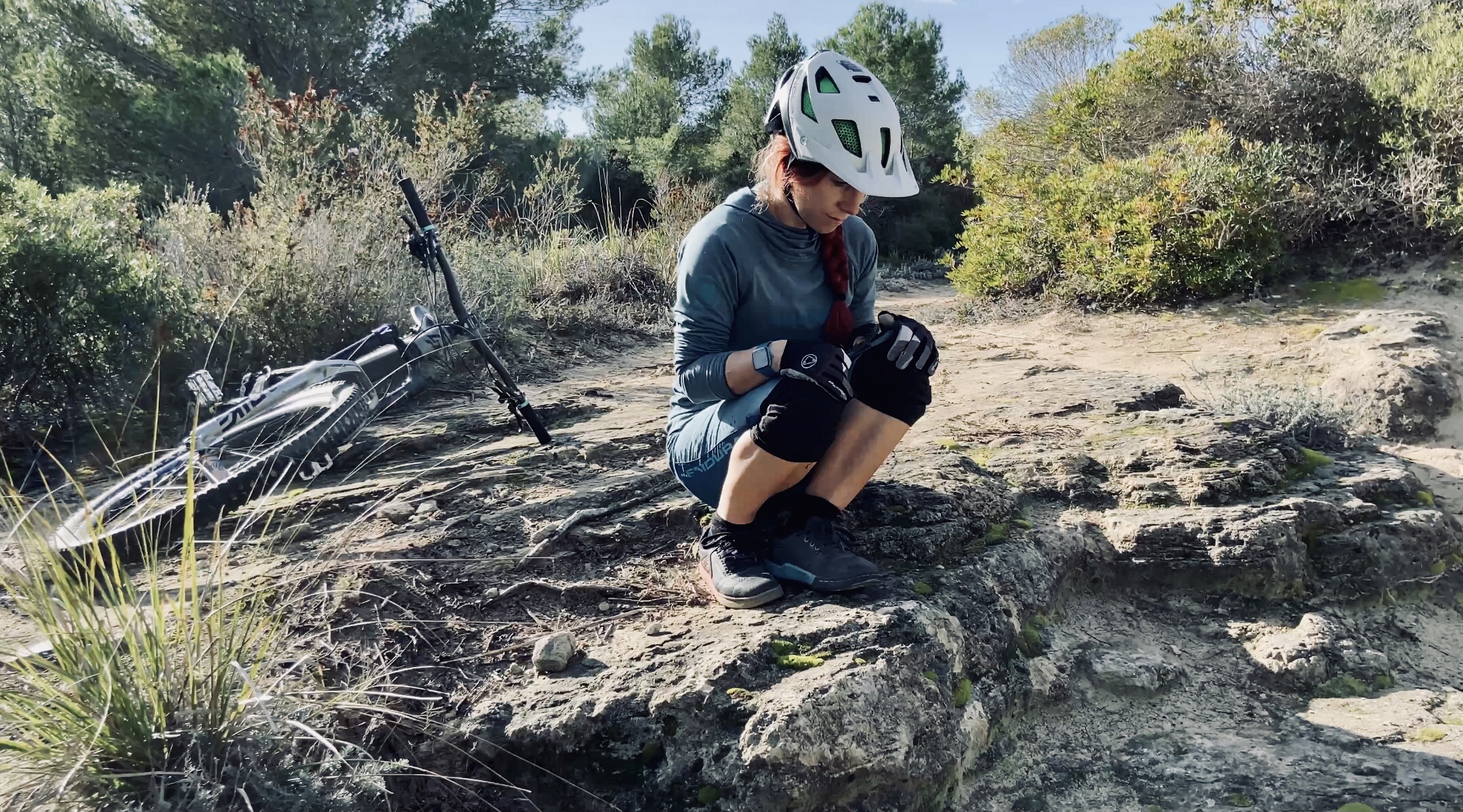 Mountain Biker with fear 