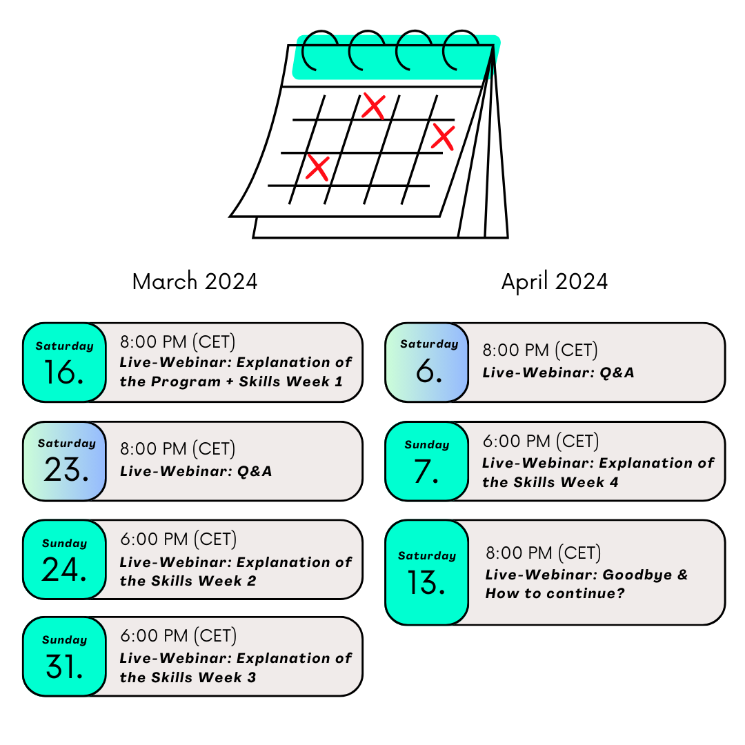 Webinar schedule